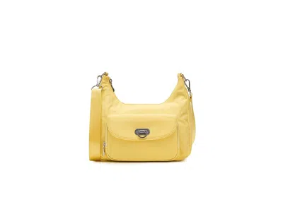 Baggallini Coastal Flip Lock Half Moon Bag Cross Body Handbags Butter Yellow: One Size In Multi