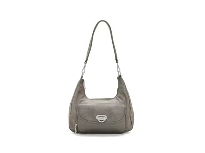 Baggallini Coastal Flip Lock Half Moon Bag Cross Body Handbags Sterling Shimmer: One Size In Gray