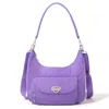 Baggallini Coastal Flip Lock Half Moon Bag In Purple