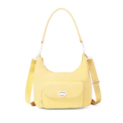 Baggallini Coastal Flip Lock Half Moon Bag In Yellow