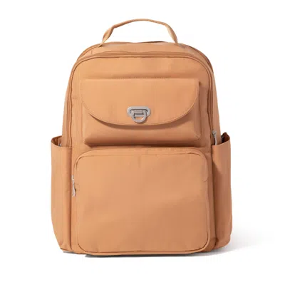 Baggallini Coastal Flip Lock Laptop Backpack In Brown