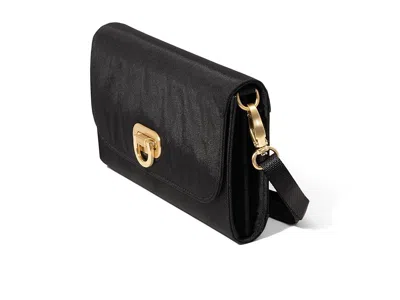 Baggallini Coastal Flip Lock Rfid Phone Wallet Crossbody Cross Body Handbags Black W/ Gold Hardware: One Size