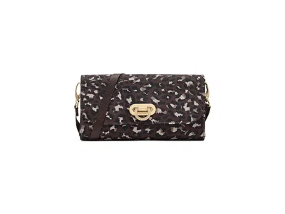Baggallini Coastal Flip Lock Rfid Phone Wallet Crossbody Cross Body Handbags Ganache Cheetah Gold Hardware: One In Brown