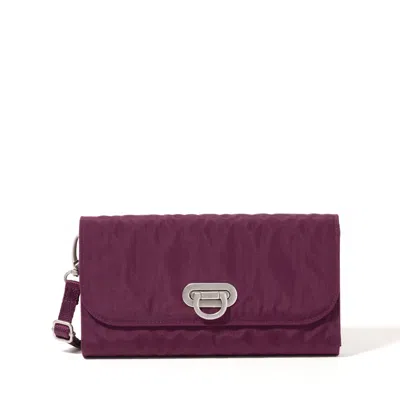 Baggallini Coastal Flip Lock Rfid Phone Wallet Crossbody In Purple