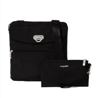 Baggallini Coastal Flip Lock Slim Crossbody Bag With Wristlet
