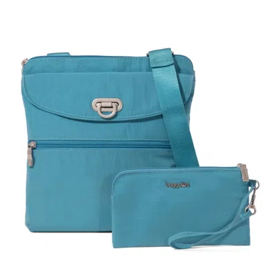 Baggallini Coastal Flip Lock Slim Crossbody Bag With Wristlet