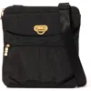 Baggallini Coastal Flip Lock Slim Crossbody In Black W/gold Hardware