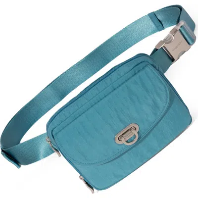 Baggallini Coastal Flip Lock Sling Bag In Seaside Blue