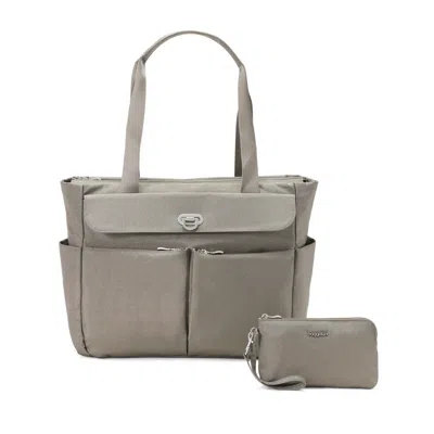 Baggallini Coastal Flip Lock Tote Bag In Neutral