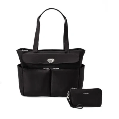 Baggallini Coastal Flip Lock Tote In Black