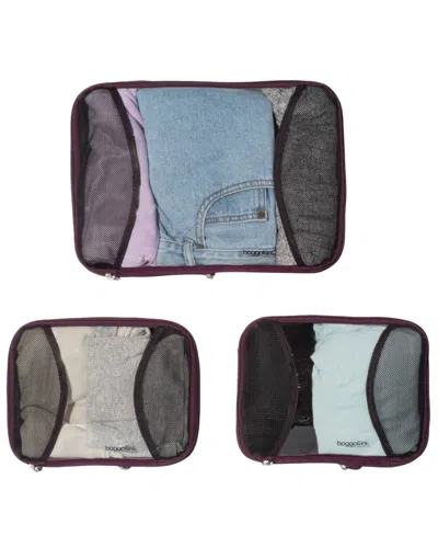 Baggallini Compression Cube 3-piece Set In Purple