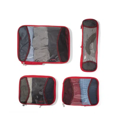 Baggallini Compression Cube 4-piece Set In Red