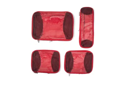 Baggallini Compression Cube 4-piece Set Tote Handbags Scarlet Red: One Size In White
