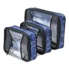 Baggallini Compression Cubes, Set Of 3 In Indigo Petal