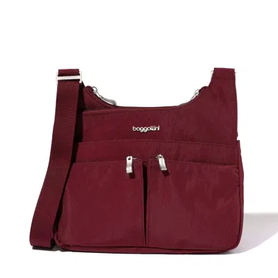 Baggallini Cross Over Crossbody In Red