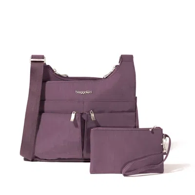 Baggallini Cross Over Crossbody In Purple