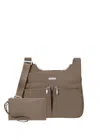 Baggallini Cross Over Crossbody With Rfid In Brown