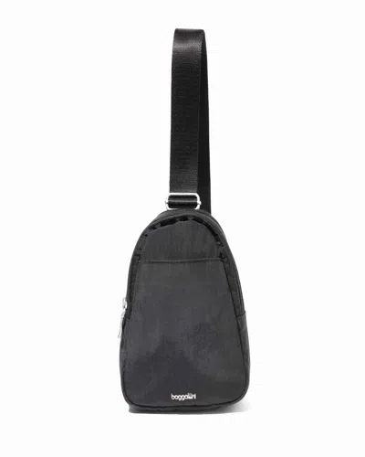 Baggallini Double Zip Mini Sling Bag In Black