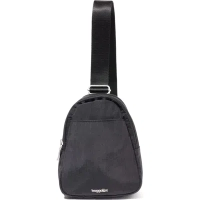 Baggallini Double Zip Mini Sling Bag In Black