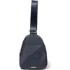 Baggallini Double Zip Mini Sling Bag In French Navy