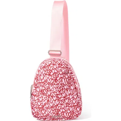 Baggallini Double Zip Mini Sling Bag In Heart Print