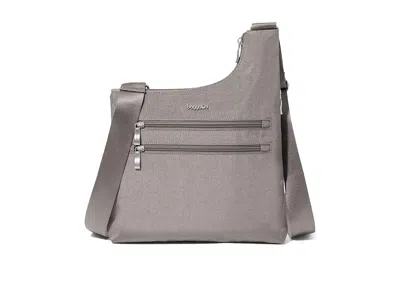 Baggallini Drift Slim Crossbody Cross Body Handbags Sterling Shimmer: One Size In Gray