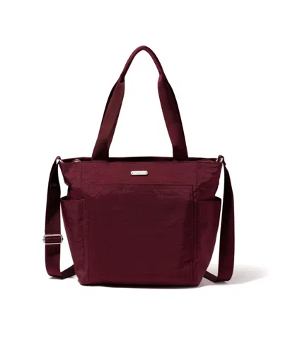 Baggallini Get Carried Away Tote Bag In Dark Cherry