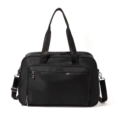 Baggallini Getaway Split Case Duffel Weekender Bag In Black Twill