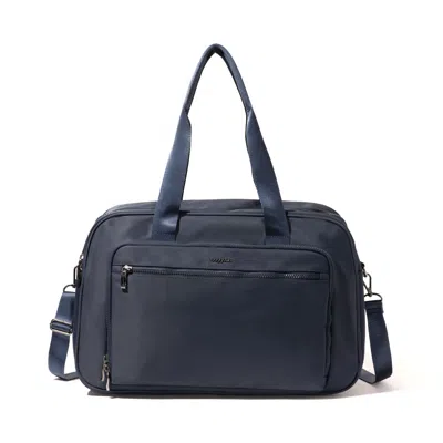 Baggallini Getaway Split Case Duffel Weekender Bag In French Navy Twill