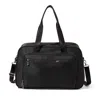 Baggallini Getaway Split Case Duffel Weekender Bag In Black Twill