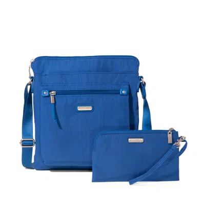Baggallini Go Bagg Crossbody Bag With Rfid Wristlet In Blue