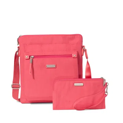 Baggallini Go Bagg Crossbody Bag With Rfid Wristlet In Pink
