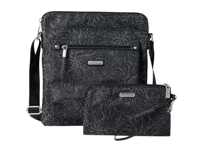 Baggallini Go Bagg With Rfid Phone Wristlet Cross Body Handbags Midnight Blossom: One Size In Multi