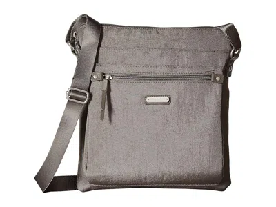 Baggallini Go Bagg With Rfid Phone Wristlet Cross Body Handbags Sterling Shimmer: One Size In Gray