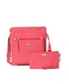Baggallini Go With Rfid Wristlet Crossbody Bag In Flamingo