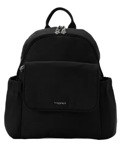 Baggallini Journey Anti-theft Small Backpack Messenger In Black