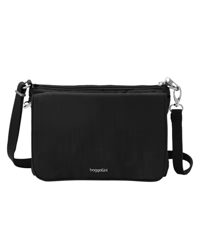 Baggallini Journey Anti-theft Small Crossbody Handbag In Black