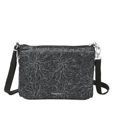 Baggallini Journey Anti-theft Small Crossbody Handbag In Midnight Blossom Print