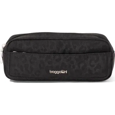 Baggallini Long Pocket Cosmetic Bag In Brown