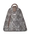 Baggallini Metro Backpack With Rfid Phone Wristlet In Tan Python