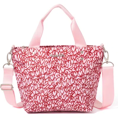 Baggallini Mini Carryall Crossbody Tote Bag In Heart Print