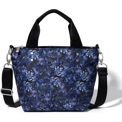 Baggallini Mini Carryall Crossbody Tote Bag In Indigo Petal