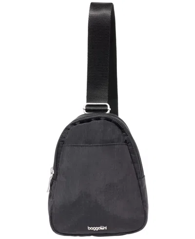 Baggallini Mini Double Zip Sling Bag In Black