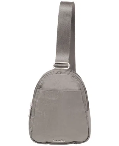 Baggallini Mini Double Zip Sling Bag In Gray