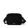 Baggallini Modern Belt Bag Sling In Black Faux Shearling
