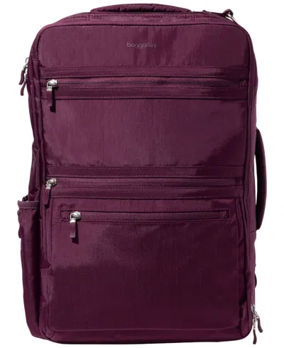 Baggallini Modern Convertible Small Backpack Messenger In Purple