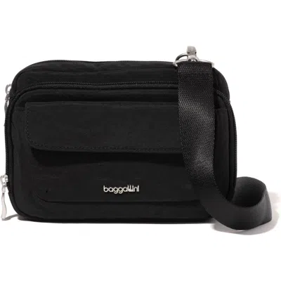 Baggallini Modern Double Zip Crossbody Bag In Black