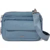Baggallini Modern Double Zip Crossbody Bag In Cornflower Twill