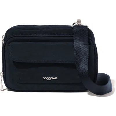 Baggallini Modern Double Zip Crossbody Bag In French Navy