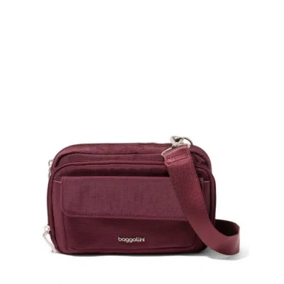 Baggallini Modern Double Zip Crossbody Bag In Red